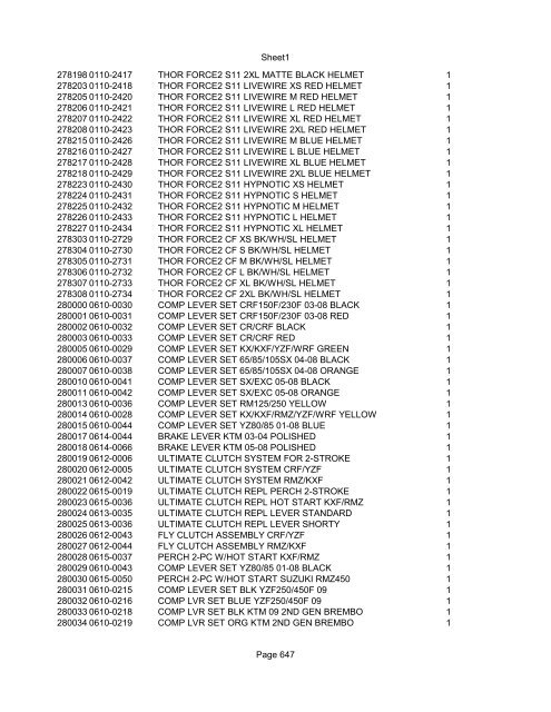 Sheet1 Page 1 SKU OEM DESCRIPTION CASE QTY 27 16770-66 ...