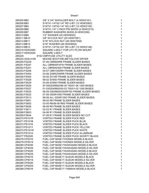 Sheet1 Page 1 SKU OEM DESCRIPTION CASE QTY 27 16770-66 ...