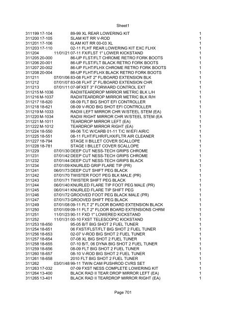 Sheet1 Page 1 SKU OEM DESCRIPTION CASE QTY 27 16770-66 ...