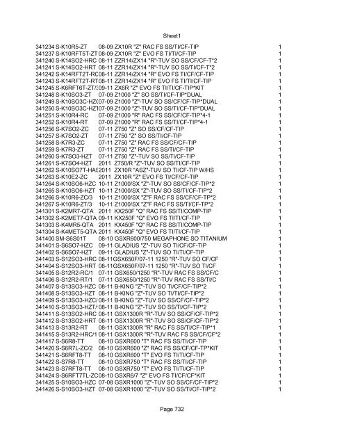 Sheet1 Page 1 SKU OEM DESCRIPTION CASE QTY 27 16770-66 ...