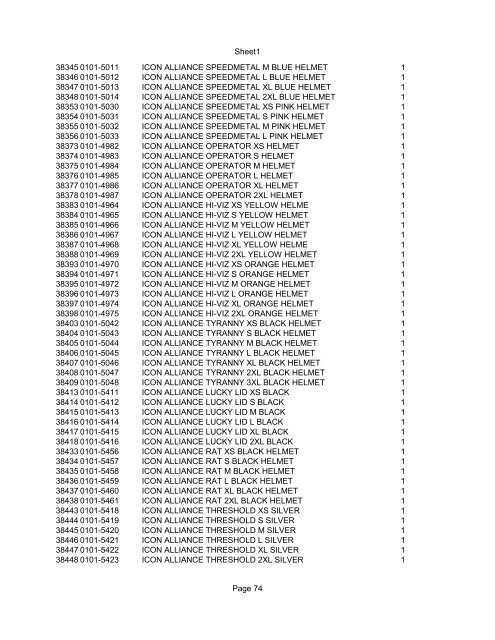 Sheet1 Page 1 SKU OEM DESCRIPTION CASE QTY 27 16770-66 ...