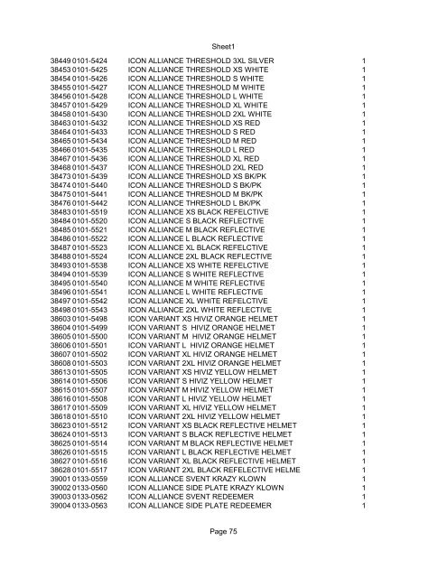 Sheet1 Page 1 SKU OEM DESCRIPTION CASE QTY 27 16770-66 ...