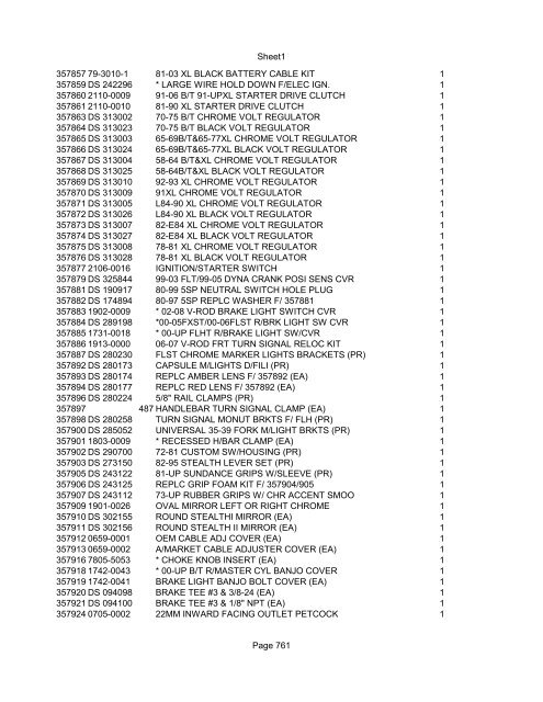 Sheet1 Page 1 SKU OEM DESCRIPTION CASE QTY 27 16770-66 ...