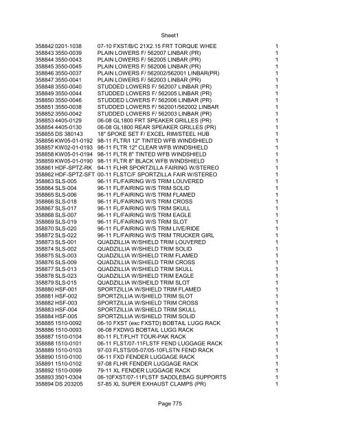 Sheet1 Page 1 SKU OEM DESCRIPTION CASE QTY 27 16770-66 ...