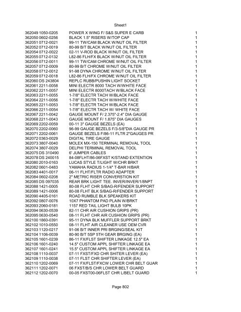 Sheet1 Page 1 SKU OEM DESCRIPTION CASE QTY 27 16770-66 ...