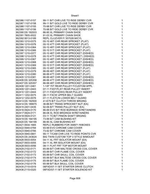 Sheet1 Page 1 SKU OEM DESCRIPTION CASE QTY 27 16770-66 ...