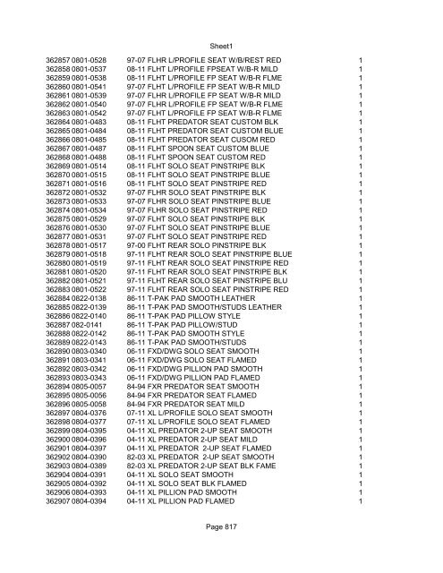 Sheet1 Page 1 SKU OEM DESCRIPTION CASE QTY 27 16770-66 ...