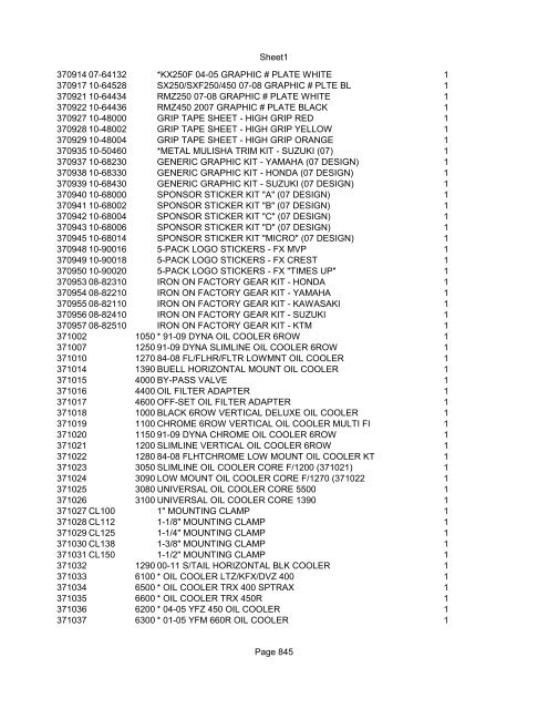 Sheet1 Page 1 SKU OEM DESCRIPTION CASE QTY 27 16770-66 ...