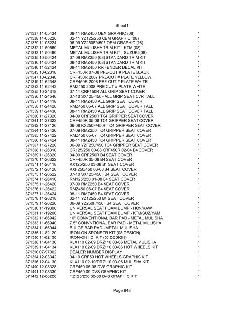 Sheet1 Page 1 SKU OEM DESCRIPTION CASE QTY 27 16770-66 ...