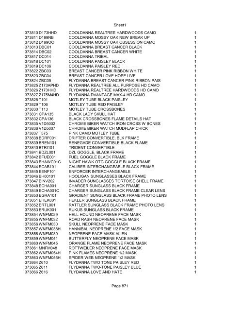 Sheet1 Page 1 SKU OEM DESCRIPTION CASE QTY 27 16770-66 ...