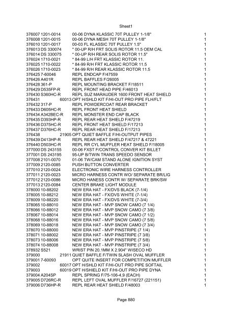 Sheet1 Page 1 SKU OEM DESCRIPTION CASE QTY 27 16770-66 ...