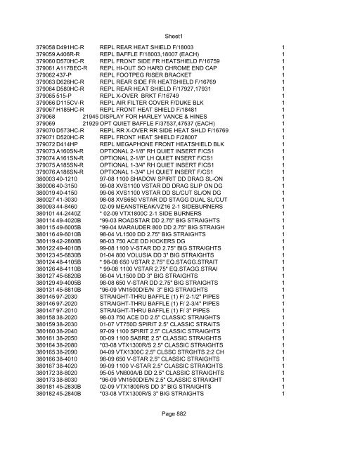 Sheet1 Page 1 SKU OEM DESCRIPTION CASE QTY 27 16770-66 ...