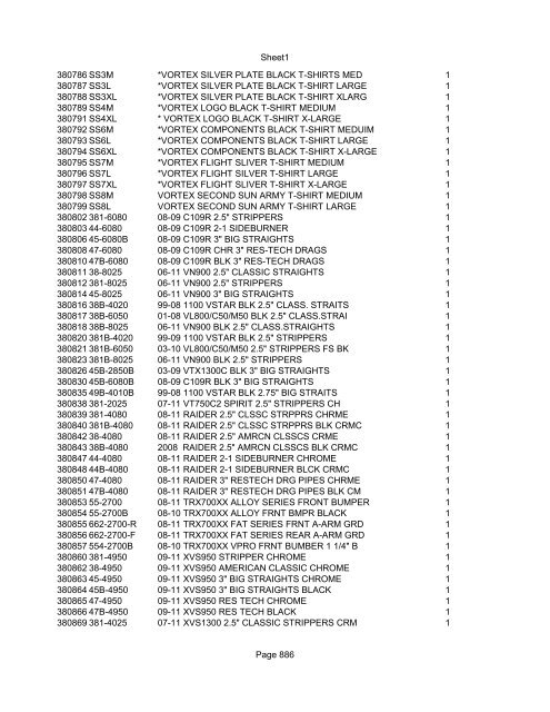 Sheet1 Page 1 SKU OEM DESCRIPTION CASE QTY 27 16770-66 ...