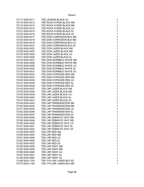 Sheet1 Page 1 SKU OEM DESCRIPTION CASE QTY 27 16770-66 ...