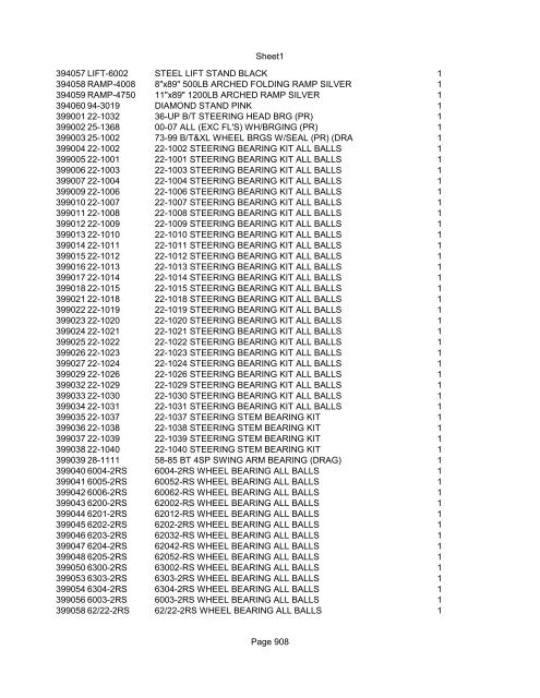 Sheet1 Page 1 SKU OEM DESCRIPTION CASE QTY 27 16770-66 ...