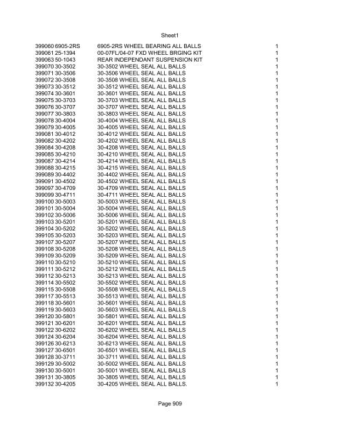 Sheet1 Page 1 SKU OEM DESCRIPTION CASE QTY 27 16770-66 ...