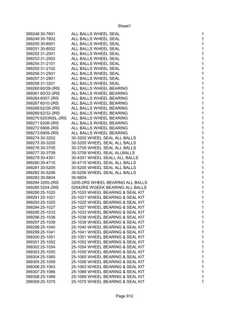 Sheet1 Page 1 SKU OEM DESCRIPTION CASE QTY 27 16770-66 ...