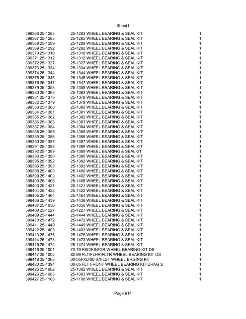 Sheet1 Page 1 SKU OEM DESCRIPTION CASE QTY 27 16770-66 ...