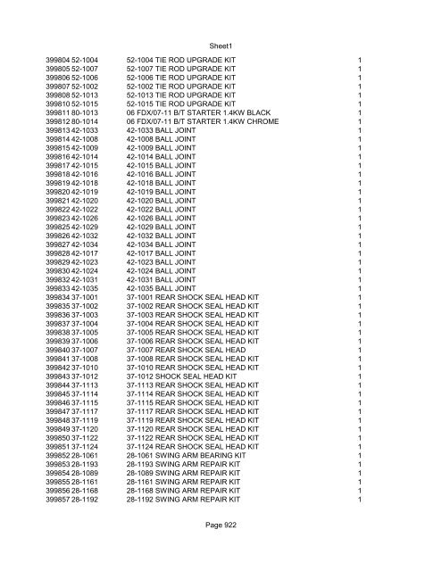 Sheet1 Page 1 SKU OEM DESCRIPTION CASE QTY 27 16770-66 ...