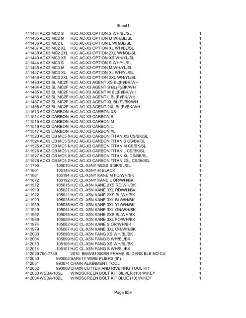 Sheet1 Page 1 SKU OEM DESCRIPTION CASE QTY 27 16770-66 ...