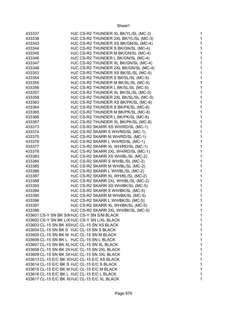 Sheet1 Page 1 SKU OEM DESCRIPTION CASE QTY 27 16770-66 ...