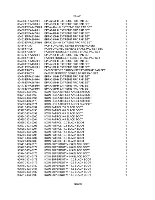 Sheet1 Page 1 SKU OEM DESCRIPTION CASE QTY 27 16770-66 ...