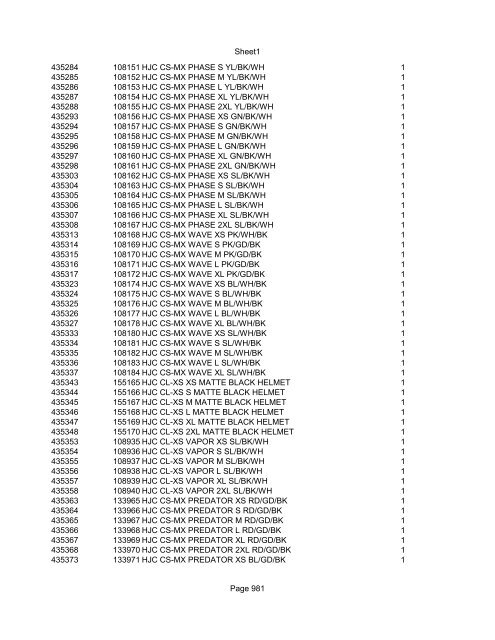 Sheet1 Page 1 SKU OEM DESCRIPTION CASE QTY 27 16770-66 ...