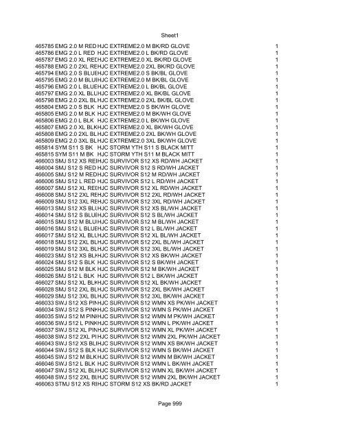 Sheet1 Page 1 SKU OEM DESCRIPTION CASE QTY 27 16770-66 ...