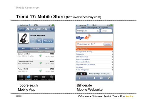 Trends im E-Commerce 2010 - Namics