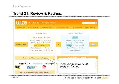 Trends im E-Commerce 2010 - Namics