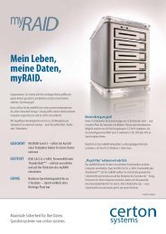 Mein Leben, meine Daten, myRAID. - certon systems GmbH