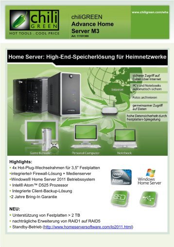 Advance Home Server M3 - chiliGREEN