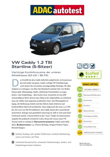 VW Caddy 1.2 TSI Startline (5-Sitzer) - Volkswagen Nutzfahrzeuge
