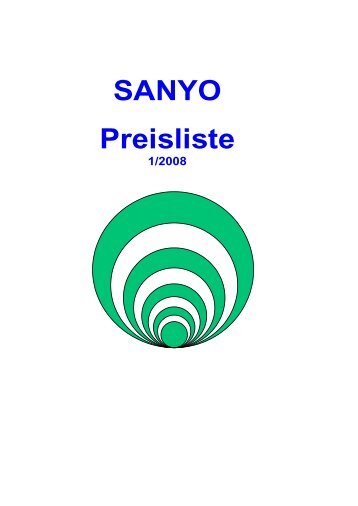 Kurzliste SANYO Produkte - Opto-System-Technik