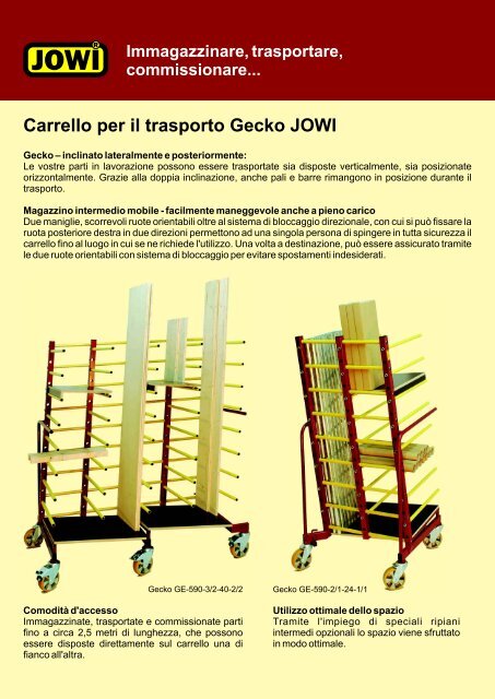 Carrello per il trasporto Gecko JOWI