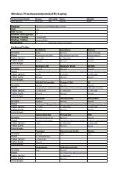 Windows 7 Hardwaretestprotokoll für Laptop