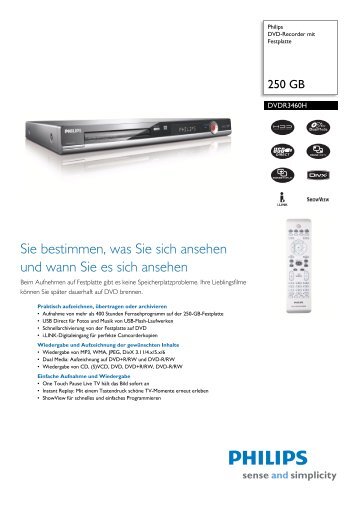 DVDR3460H/31 Philips DVD-Recorder mit Festplatte