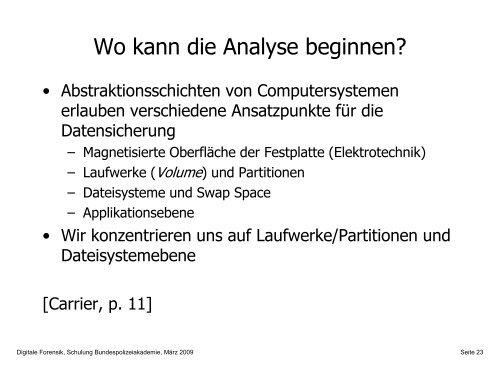 Sicherung (Preservation) von Festplattendaten - Lehrstuhl für ...