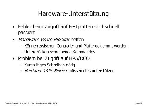 Sicherung (Preservation) von Festplattendaten - Lehrstuhl für ...