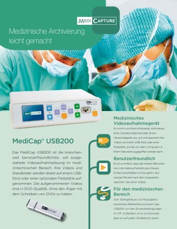 USB200-DS01-GE-100617-MC USB200 Data Sheet ... - MediCapture