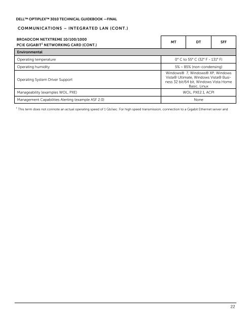 OptiPlex 3010 Tech Guidebook - Dell