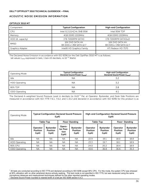 OptiPlex 3010 Tech Guidebook - Dell