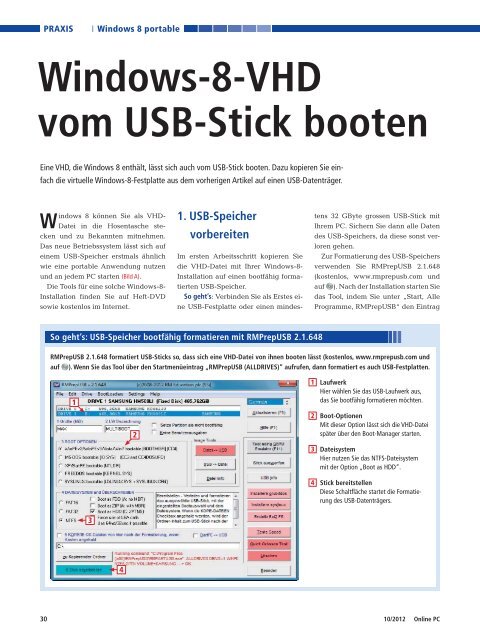 Windows-8-VHD vom USB-Stick booten (Artikel - Online PC Zeitung