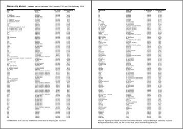 Employers Liability Register 2012 List of Vessels - Steamship Mutual