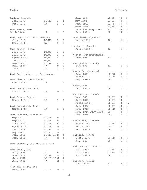 Download Fire Map List - State Historical Society of Iowa