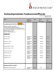 Verkaufspreisliste Festbrennstoffherde