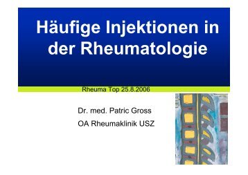 Subacromiale Infiltration - Rheuma Schweiz