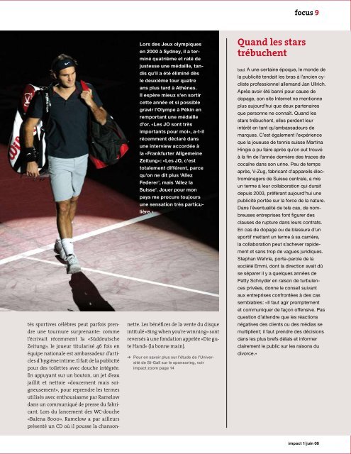 impact - mai 08 - Roger Federer - Numéro 1 de la ... - Publisuisse SA