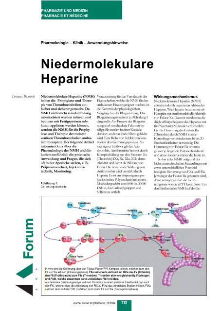 Niedermolekulare Heparine - pharmaSuisse