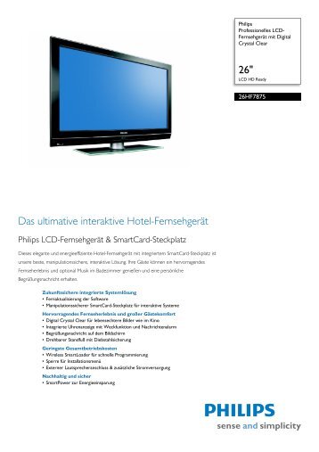 26HF7875/10 Philips Professionelles LCD-Fernsehgerät mit Digital ...